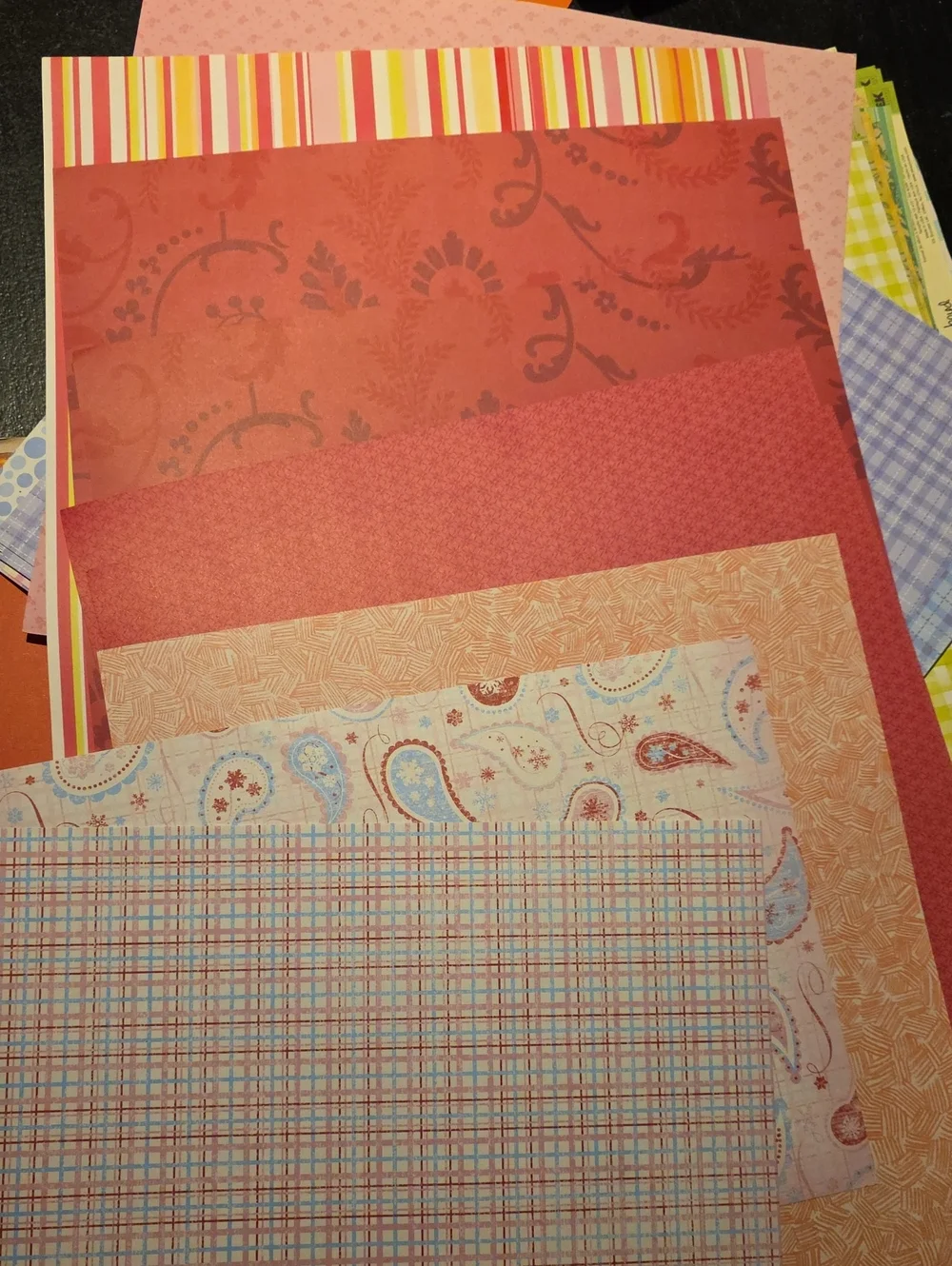Autumn Pattern Scrapbook Paper Set - Warm Orange & Brown